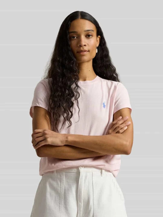 Zdjęcie produktu męski t-shirt o kroju regular fit z czystej bawełny Polo Ralph Lauren Jasnoróżowy
