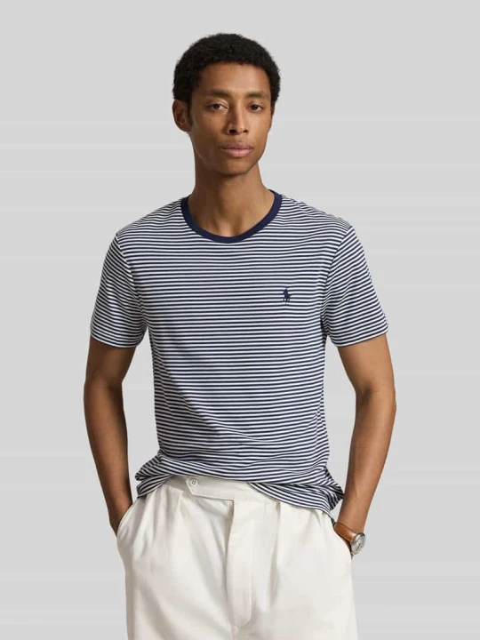 Zdjęcie produktu męski t-shirt o kroju regular fit z czystej bawełny Polo Ralph Lauren Granatowy