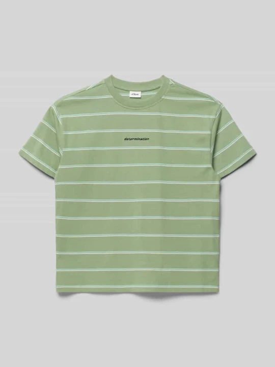 Zdjęcie produktu męski t-shirt o kroju regular fit z czystej bawełny s.Oliver Trzcinowy