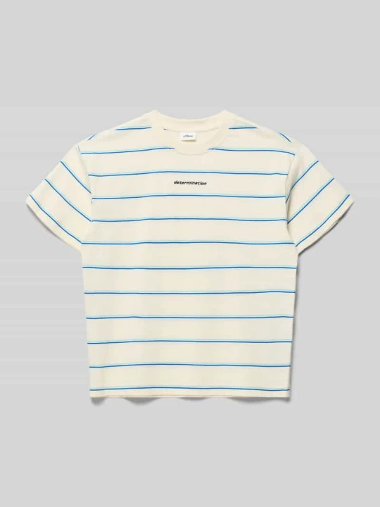 Zdjęcie produktu męski t-shirt o kroju regular fit z czystej bawełny s.Oliver Écru