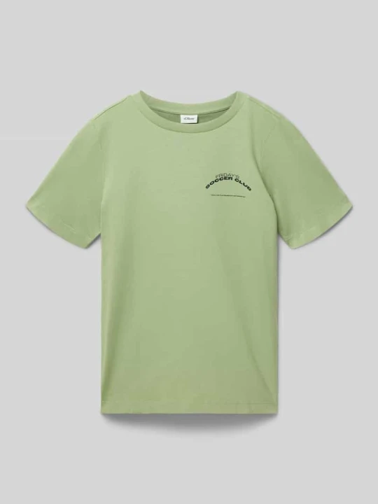 Zdjęcie produktu męski t-shirt o kroju regular fit z czystej bawełny s.Oliver Trzcinowy