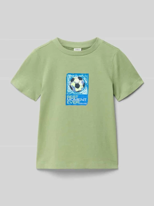 Zdjęcie produktu męski t-shirt o kroju regular fit z czystej bawełny s.Oliver Trzcinowy