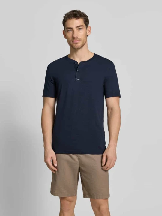 Zdjęcie produktu męski t-shirt o kroju regular fit z czystej bawełny s.Oliver Granatowy