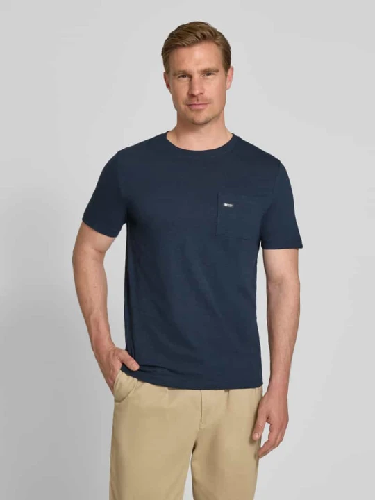 Zdjęcie produktu męski t-shirt o kroju regular fit z czystej bawełny s.Oliver Granatowy