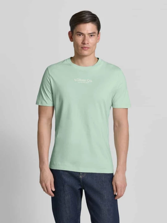 Zdjęcie produktu męski t-shirt o kroju regular fit z czystej bawełny s.Oliver Limonkowy