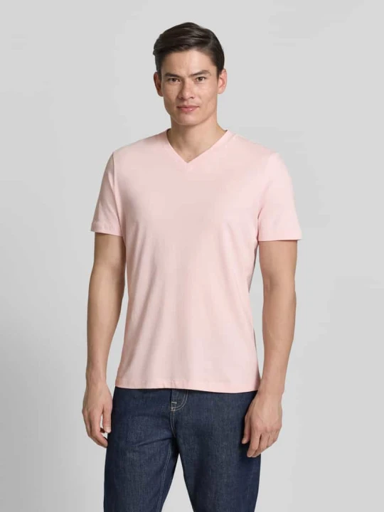 Zdjęcie produktu męski t-shirt o kroju regular fit z czystej bawełny s.Oliver Różowy