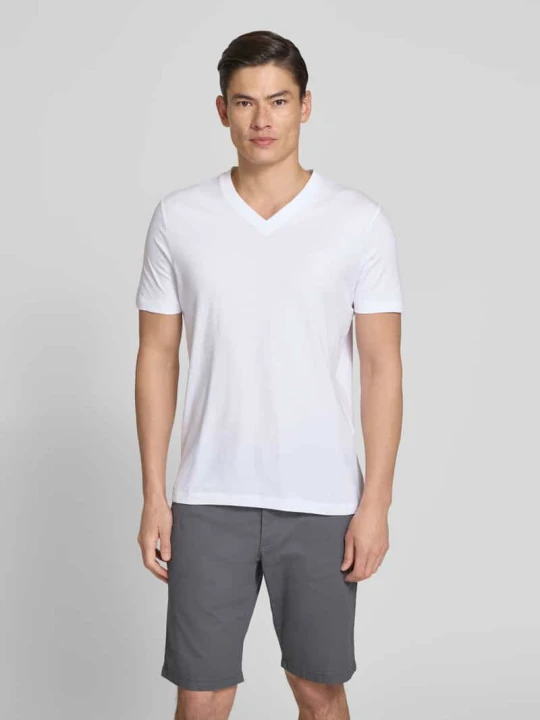 Zdjęcie produktu męski t-shirt o kroju regular fit z czystej bawełny s.Oliver Biały
