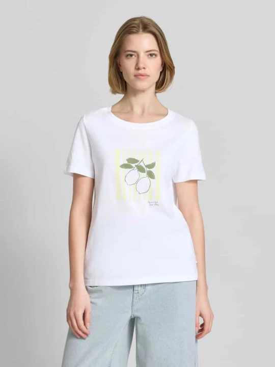 Zdjęcie produktu męski t-shirt o kroju regular fit z czystej bawełny s.Oliver Biały