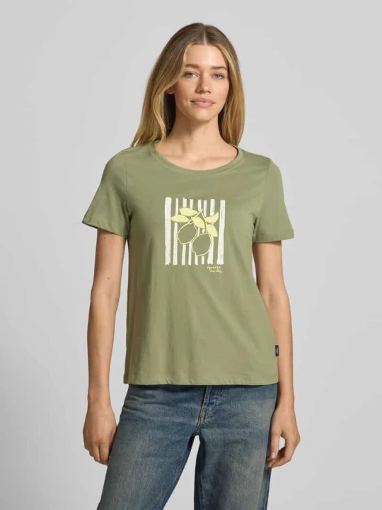Zdjęcie produktu męski t-shirt o kroju regular fit z czystej bawełny s.Oliver Khaki