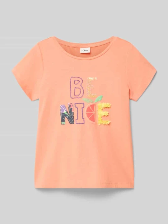 Zdjęcie produktu męski t-shirt o kroju regular fit z czystej bawełny s.Oliver Morelowy