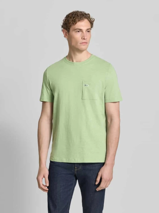 Zdjęcie produktu męski t-shirt o kroju regular fit z czystej bawełny s.Oliver Zielony