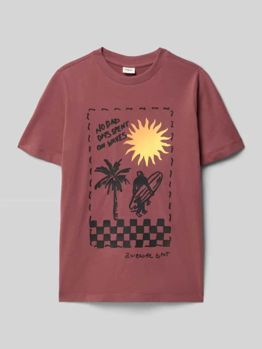 Zdjęcie produktu męski t-shirt o kroju regular fit z czystej bawełny s.Oliver