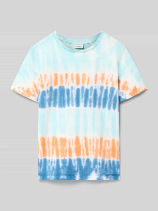 Zdjęcie produktu męski t-shirt o kroju regular fit z czystej bawełny s.Oliver Niebieski