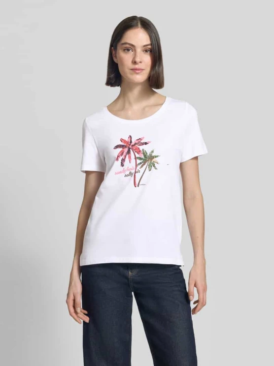 Zdjęcie produktu męski t-shirt o kroju regular fit z czystej bawełny s.Oliver Biały