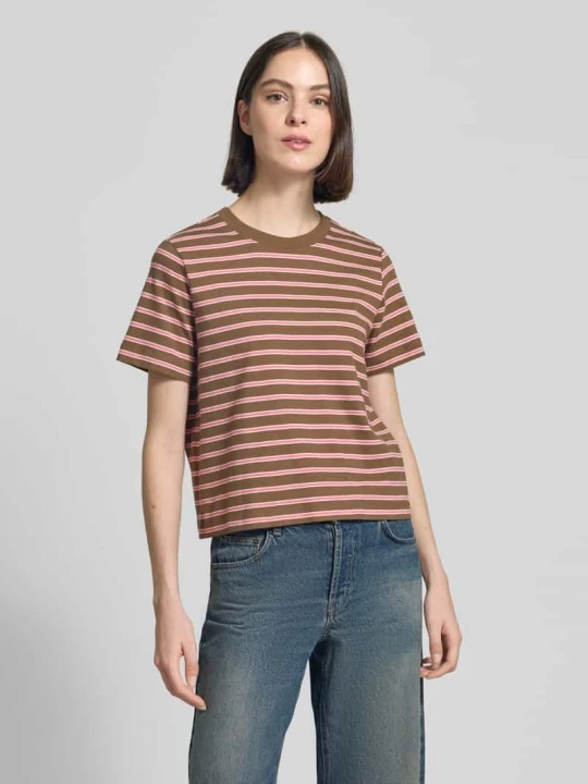 Zdjęcie produktu męski t-shirt o kroju regular fit z czystej bawełny s.Oliver Średniobrązowy