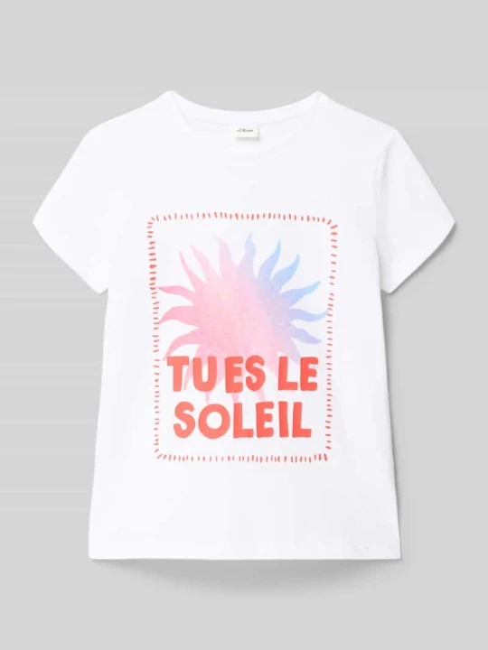 Zdjęcie produktu męski t-shirt o kroju regular fit z czystej bawełny s.Oliver Biały