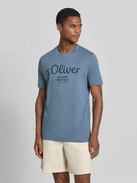 Zdjęcie produktu męski t-shirt o kroju regular fit z czystej bawełny s.Oliver