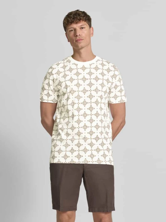Zdjęcie produktu męski t-shirt o kroju regular fit z czystej bawełny s.Oliver Biały