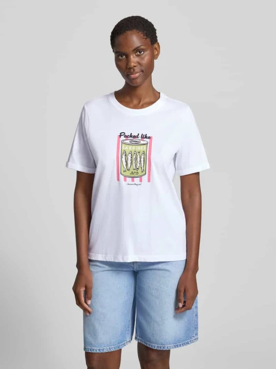 Zdjęcie produktu męski t-shirt o kroju regular fit z czystej bawełny s.Oliver Biały