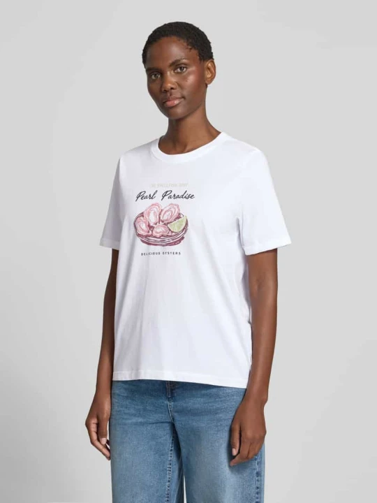 Zdjęcie produktu męski t-shirt o kroju regular fit z czystej bawełny s.Oliver Biały