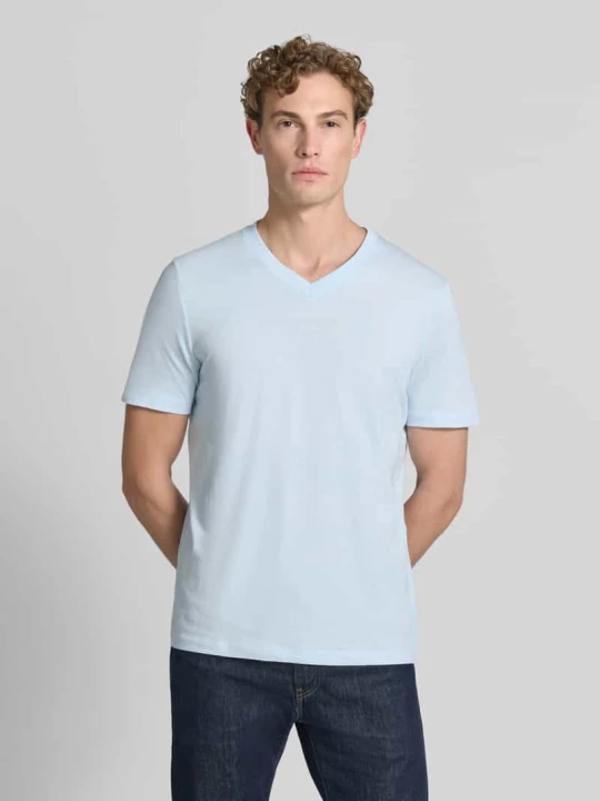Zdjęcie produktu męski t-shirt o kroju regular fit z czystej bawełny s.Oliver Jasnoniebieski