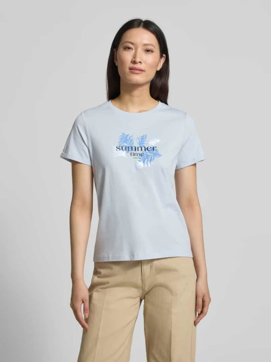 Zdjęcie produktu męski t-shirt o kroju regular fit z czystej bawełny Tom Tailor Jasnoniebieski