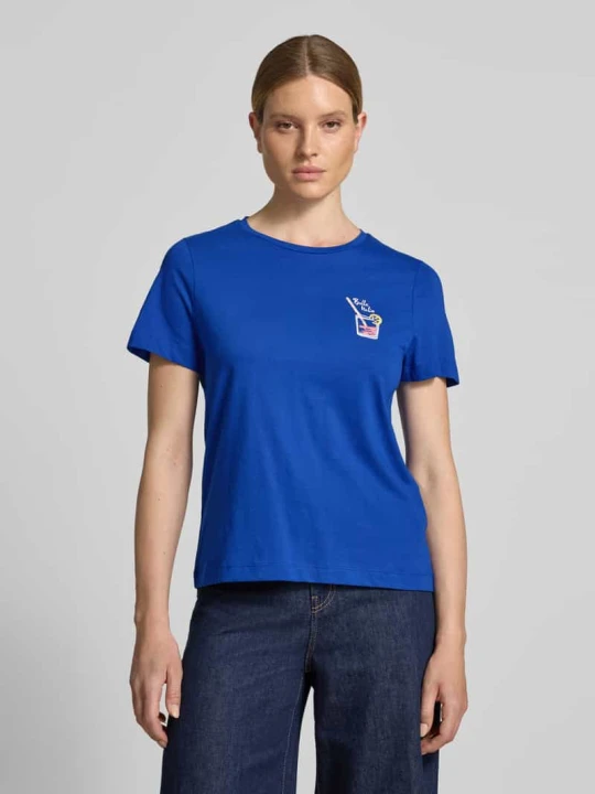 Zdjęcie produktu męski t-shirt o kroju regular fit z czystej bawełny Tom Tailor Królewski niebieski