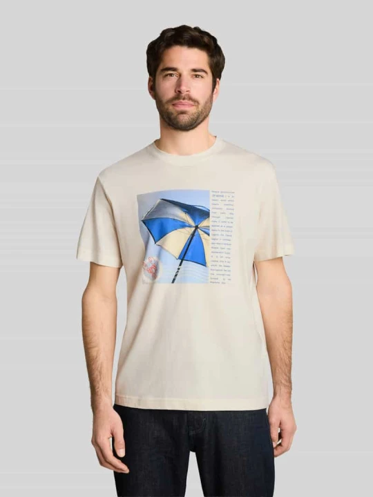 Zdjęcie produktu męski t-shirt o kroju regular fit z czystej bawełny Tom Tailor Złamany biały