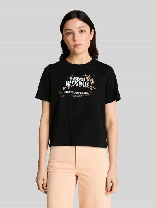 Zdjęcie produktu męski t-shirt o kroju regular fit z czystej bawełny Tom Tailor Czarny