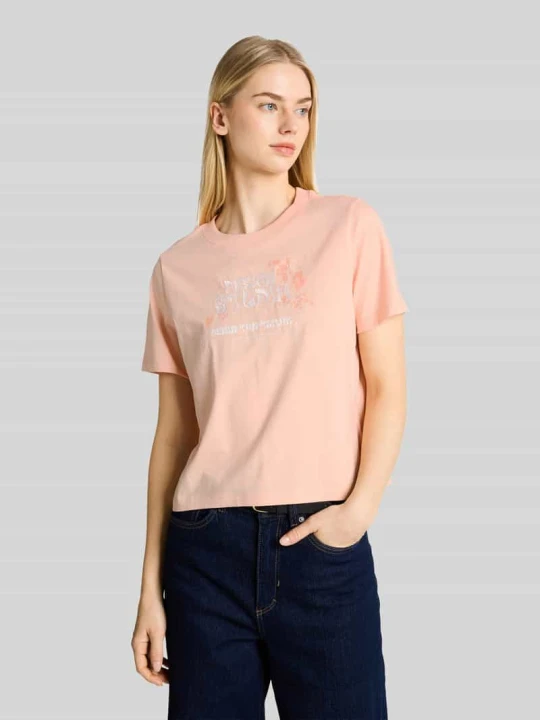 Zdjęcie produktu męski t-shirt o kroju regular fit z czystej bawełny Tom Tailor Morelowy