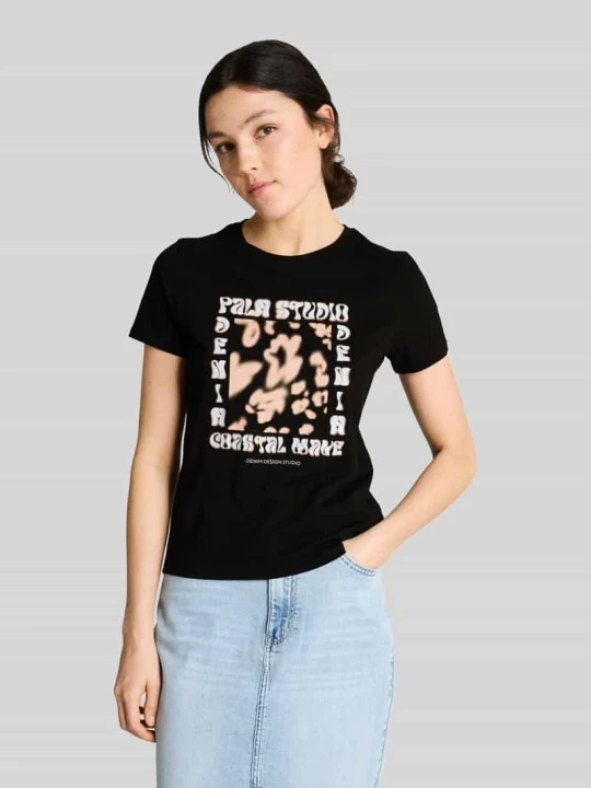 Zdjęcie produktu męski t-shirt o kroju regular fit z czystej bawełny Tom Tailor Czarny