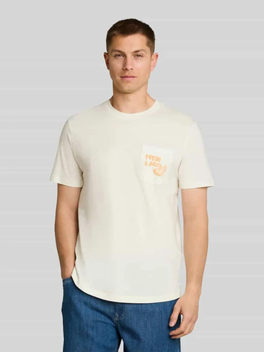 Zdjęcie produktu męski t-shirt o kroju regular fit z czystej bawełny Tom Tailor Biały