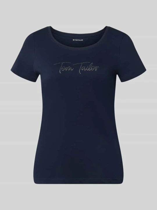 Zdjęcie produktu męski t-shirt o kroju regular fit z czystej bawełny Tom Tailor Granatowy