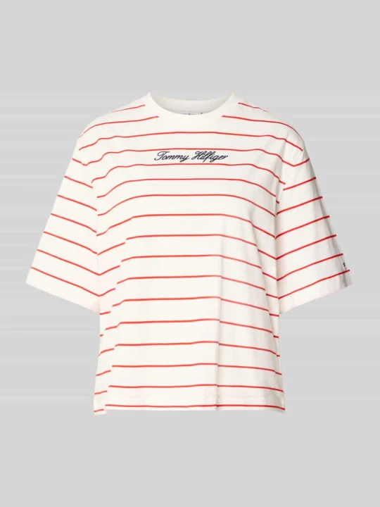Zdjęcie produktu męski t-shirt o kroju regular fit z czystej bawełny Tommy Hilfiger Czerwony