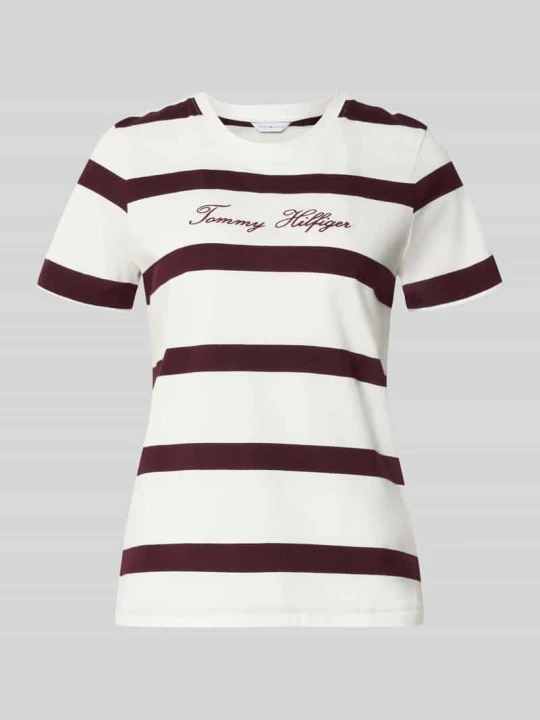 Zdjęcie produktu męski t-shirt o kroju regular fit z czystej bawełny Tommy Hilfiger Ciemnoczerwony