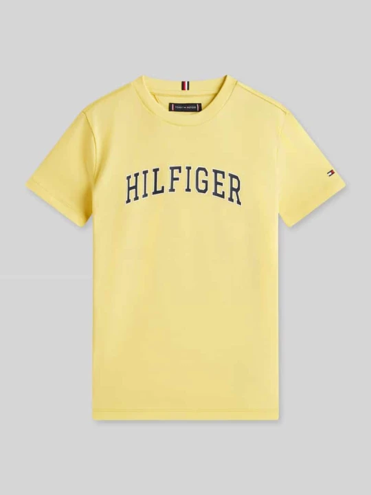 Zdjęcie produktu męski t-shirt o kroju regular fit z czystej bawełny Tommy Hilfiger Żółty