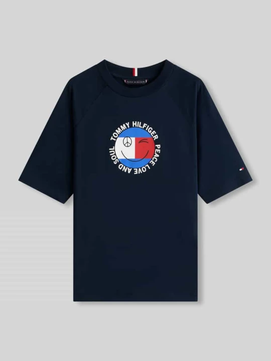 Zdjęcie produktu męski t-shirt o kroju regular fit z czystej bawełny Tommy Hilfiger Granatowy