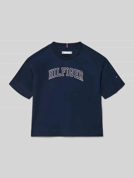 Zdjęcie produktu męski t-shirt o kroju regular fit z czystej bawełny Tommy Hilfiger Granatowy