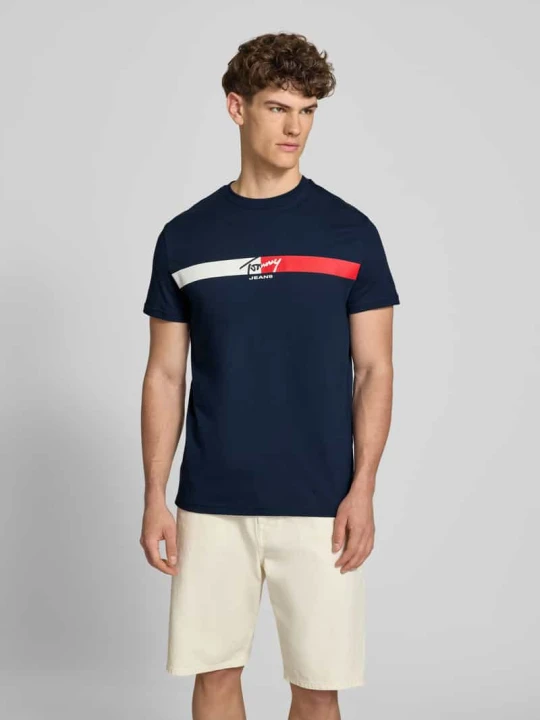 Zdjęcie produktu męski t-shirt o kroju regular fit z czystej bawełny Tommy Jeans Granatowy