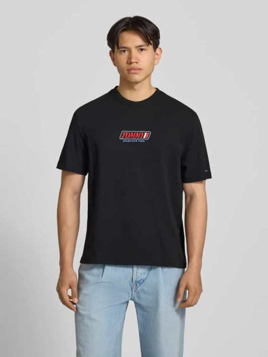 Zdjęcie produktu męski t-shirt o kroju regular fit z czystej bawełny Tommy Jeans Czarny