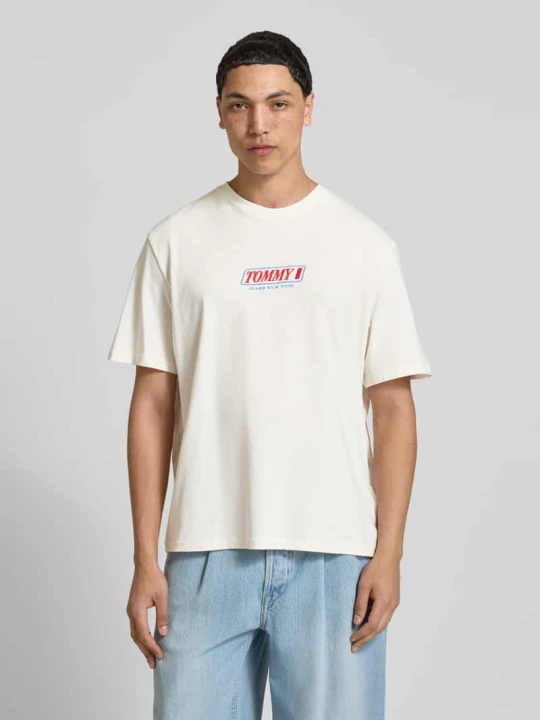 Zdjęcie produktu męski t-shirt o kroju regular fit z czystej bawełny Tommy Jeans Złamany biały