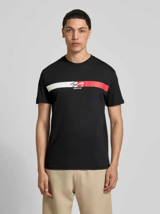 Zdjęcie produktu męski t-shirt o kroju regular fit z czystej bawełny Tommy Jeans Czarny