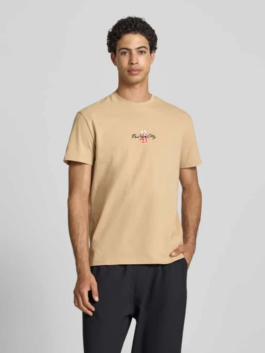 Zdjęcie produktu męski t-shirt o kroju regular fit z czystej bawełny Tommy Jeans Beżowy