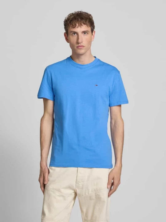 Zdjęcie produktu męski t-shirt o kroju regular fit z czystej bawełny Tommy Jeans Metaliczny niebieski