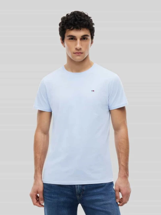 Zdjęcie produktu męski t-shirt o kroju regular fit z czystej bawełny Tommy Jeans Jasnoniebieski