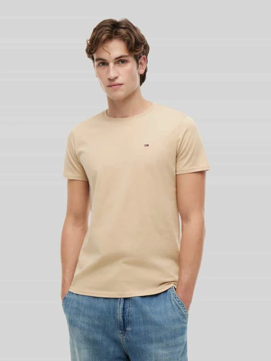 Zdjęcie produktu męski t-shirt o kroju regular fit z czystej bawełny Tommy Jeans Beżowy
