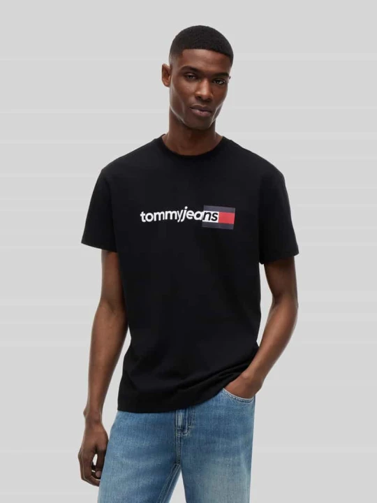Zdjęcie produktu męski t-shirt o kroju regular fit z czystej bawełny Tommy Jeans Czarny
