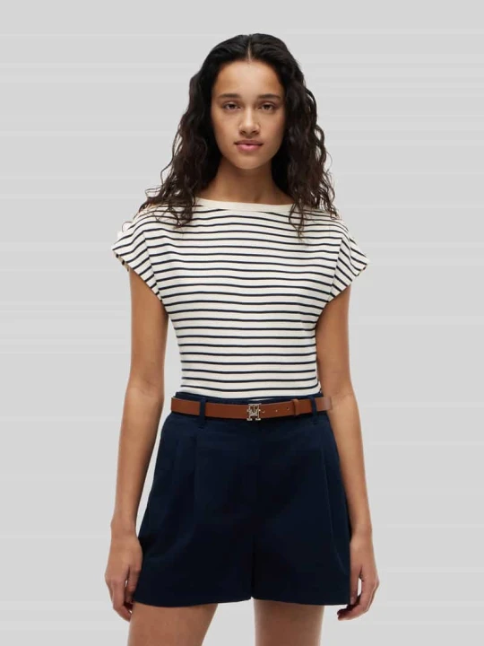 Zdjęcie produktu męski t-shirt o kroju regular fit z czystej bawełny z detalami z guzików Tommy Hilfiger Écru