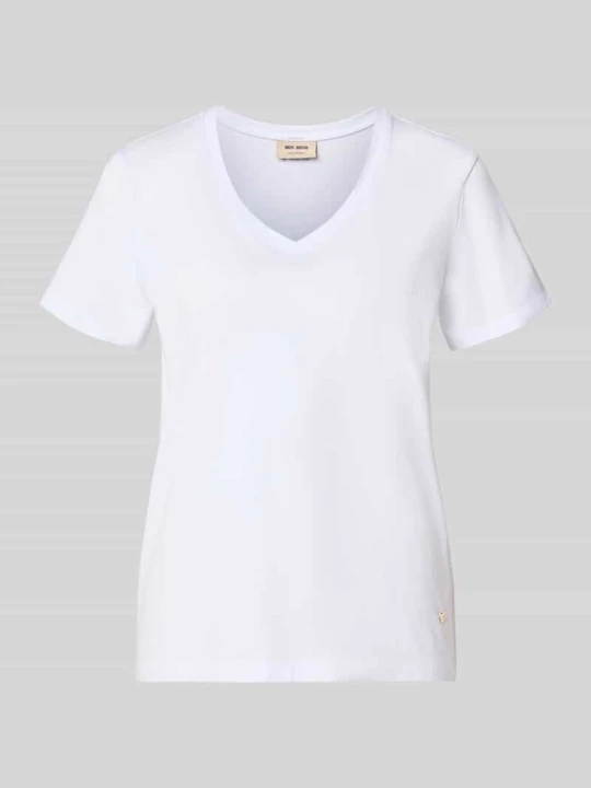 Zdjęcie produktu męski t-shirt o kroju regular fit z dekoltem w serek model 'Dala' MOS MOSH Biały