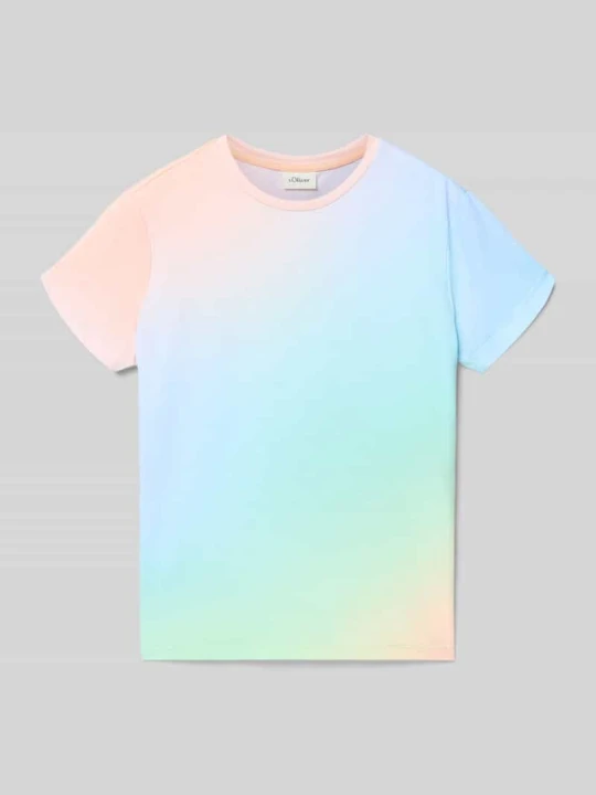 Zdjęcie produktu męski t-shirt o kroju regular fit z dodatkiem bawełny s.Oliver Jasnozielony